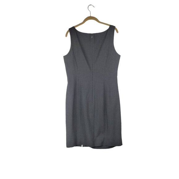 Calvin Klein Boat Neck Sleeveless Dress Gathered Side Gray Business Size 14 - Picture 2 of 9